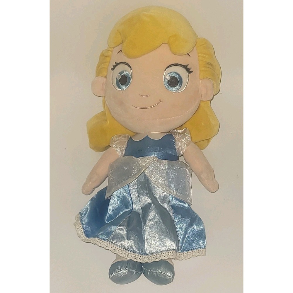 Disney Store CINDERELLA Plush 12" Baby Toddler Toy Doll Bow Stuffed Embroidered
